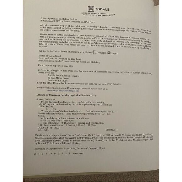 Stokes Backyard Bird Book The Complete Guide Hardcover Book - Picture 7 of 13